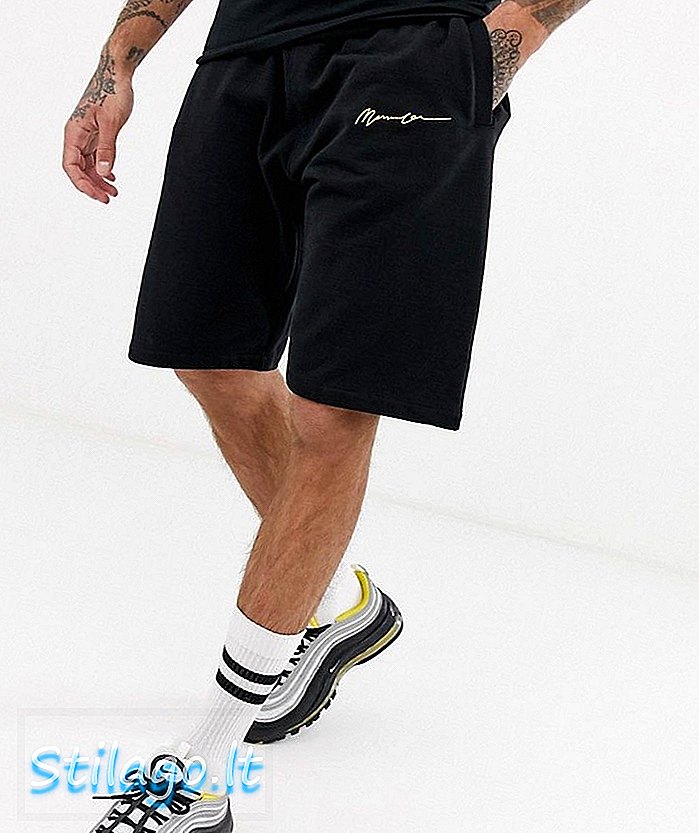 Mennace-shorts med signaturlogo i svart