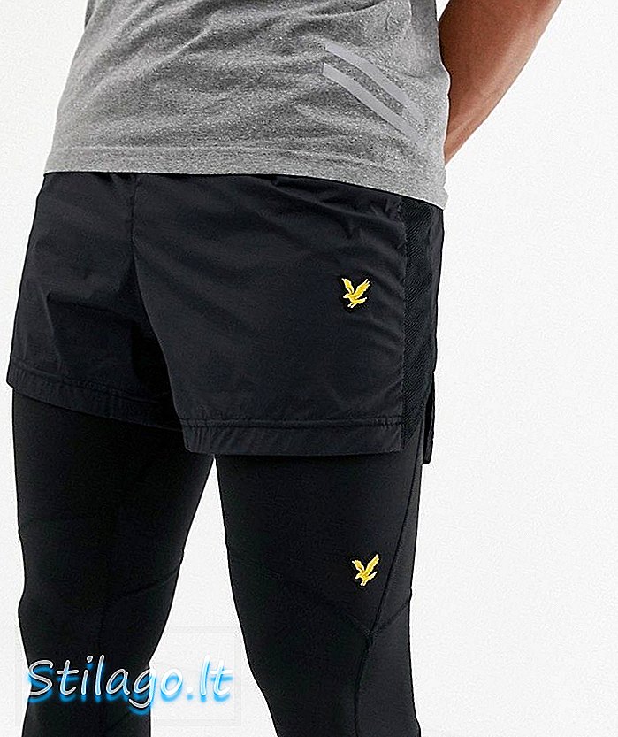 Lyle & Scott Fitness ultra lahke 5 palčne tekaške hlače v črni barvi