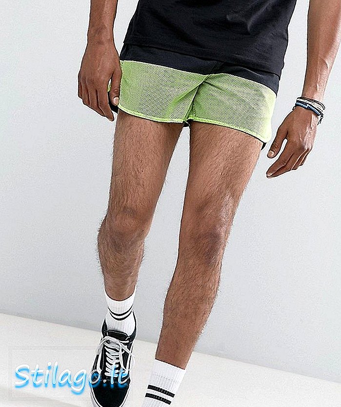 ASOS Slim Shorter Runner Shorts med Neon Cut & Sy-sort