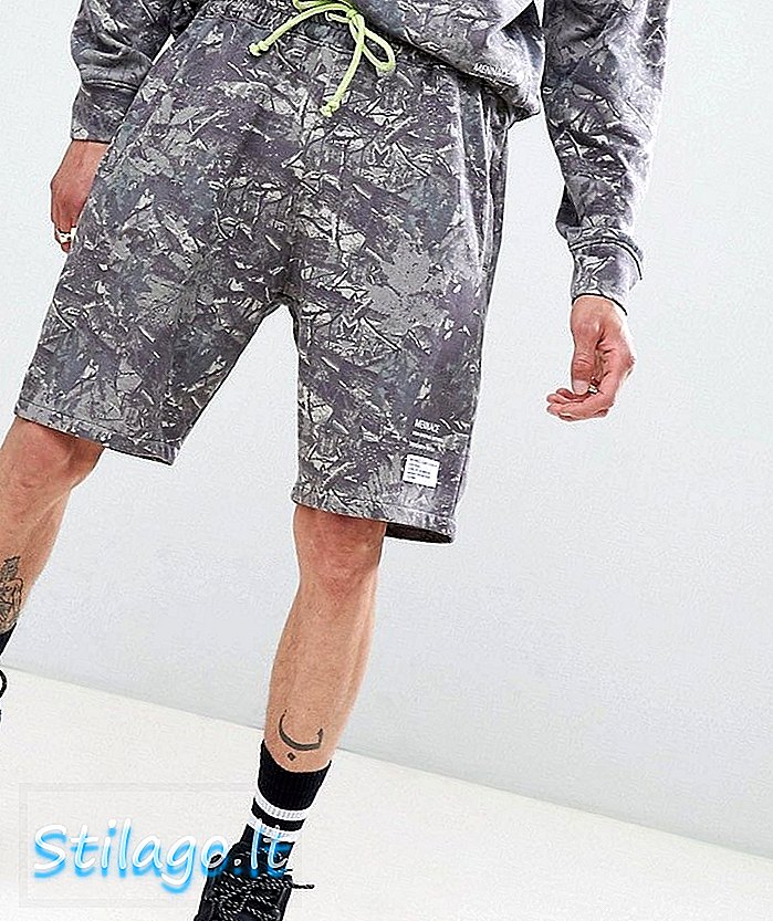Mennace shorts camo lavados em cinza