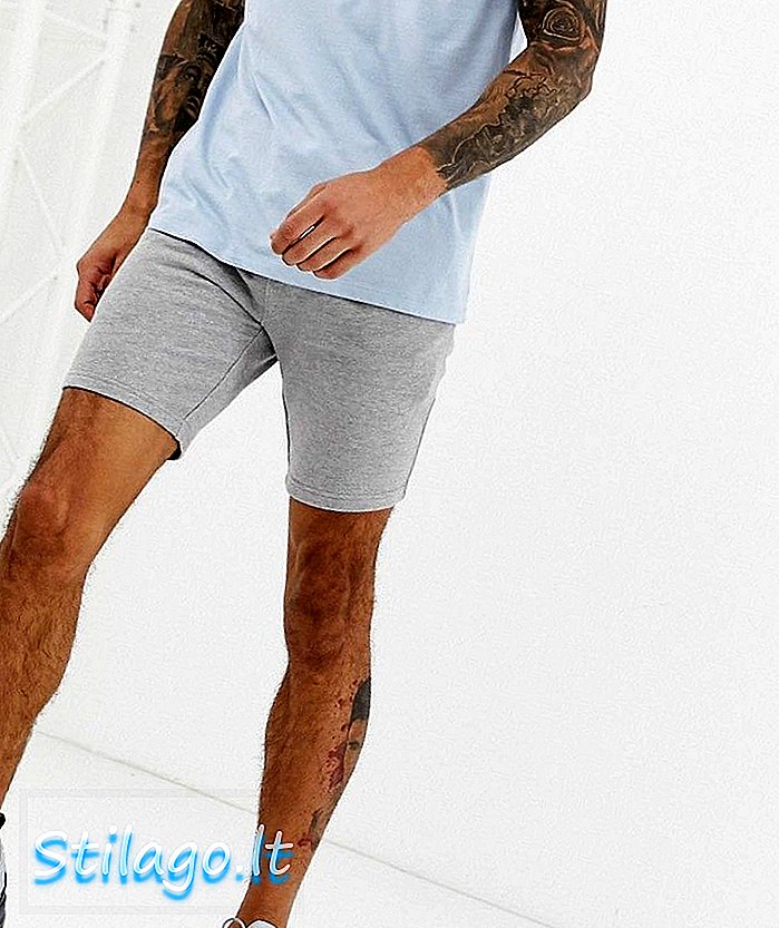 ASOS DESIGN jersey skinny shorts i grå marl