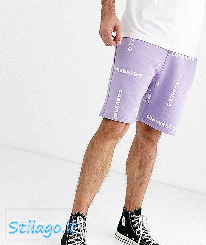 Converse logo shorts i lilla-lilla
