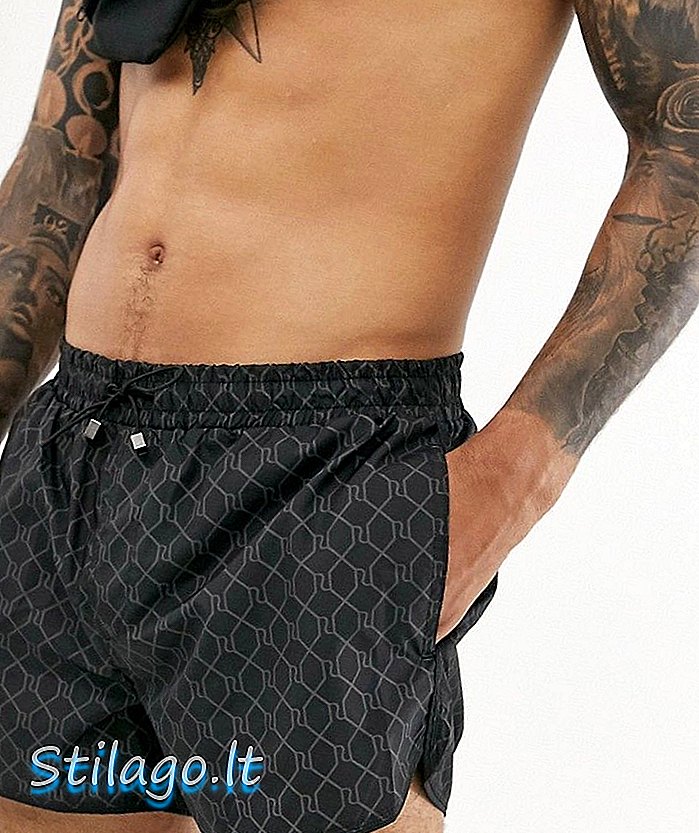 Pantalons curts de nata de River Island amb monograma de color negre