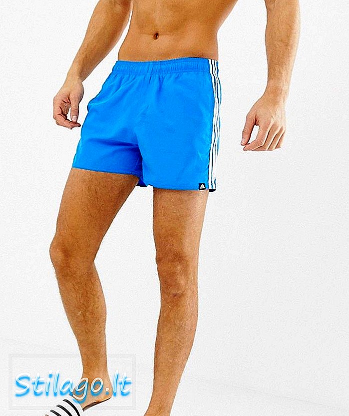 Pantaloni scurți de înot adidas performance cu dungi în albastru cv5192