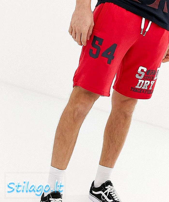 Shorts in jersey Superdry-Rosso