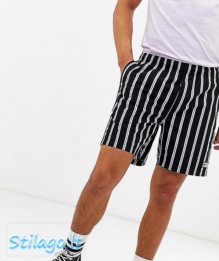 Shorts Obey Easy a righe in bianco e nero