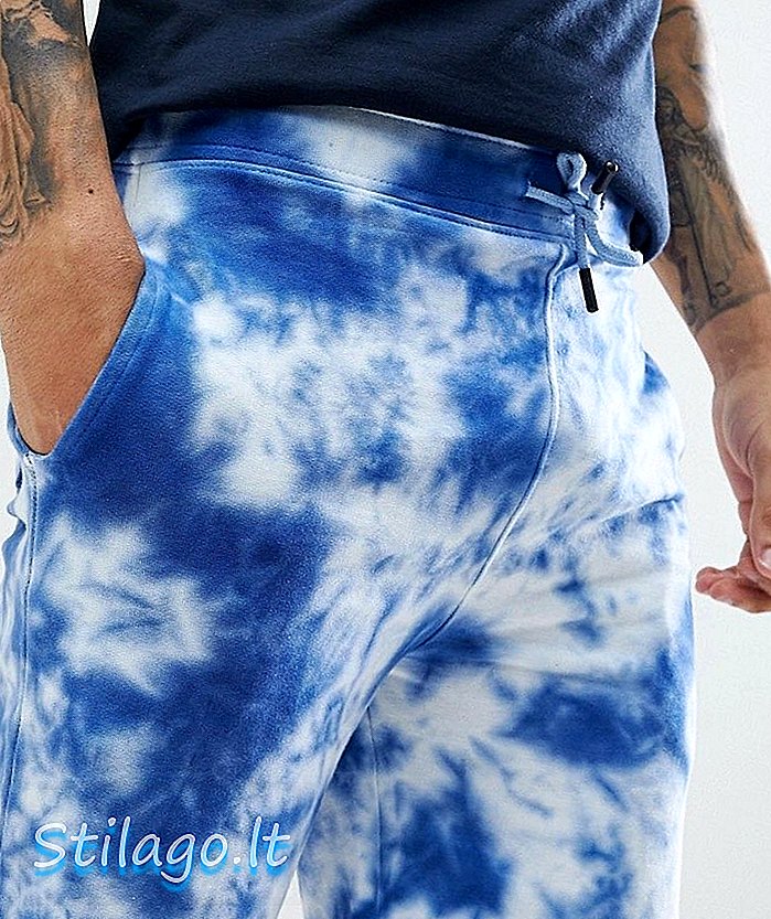 Urban Threads Tie Dye Shorts-Blue
