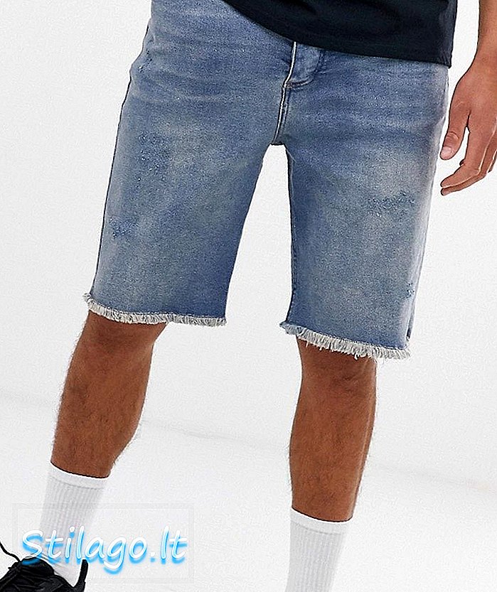 Bolongaro Trevor pantalones cortos de mezclilla rasgados-Azul