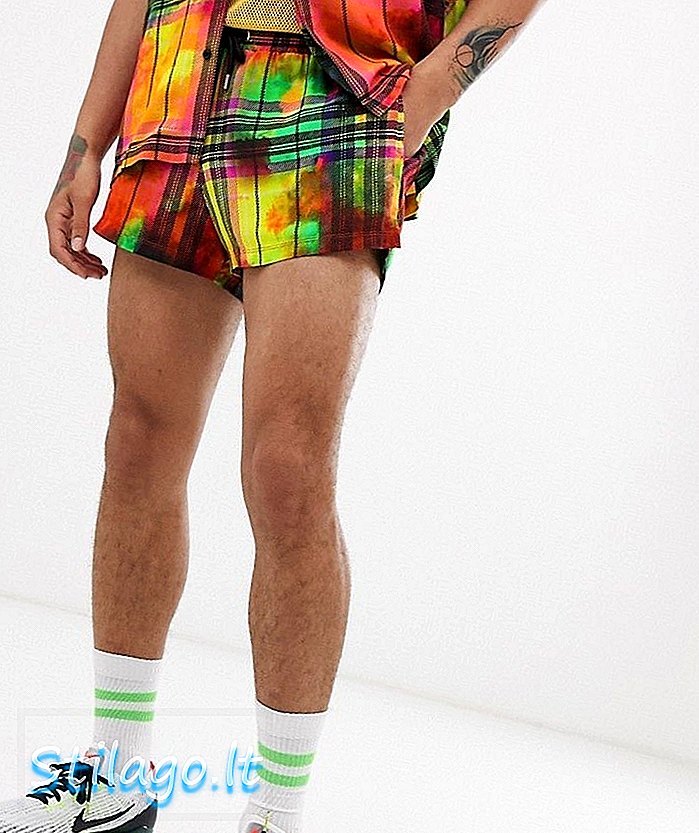 Jaded London koordiniert Shorts in Tie Dye Check-Multi