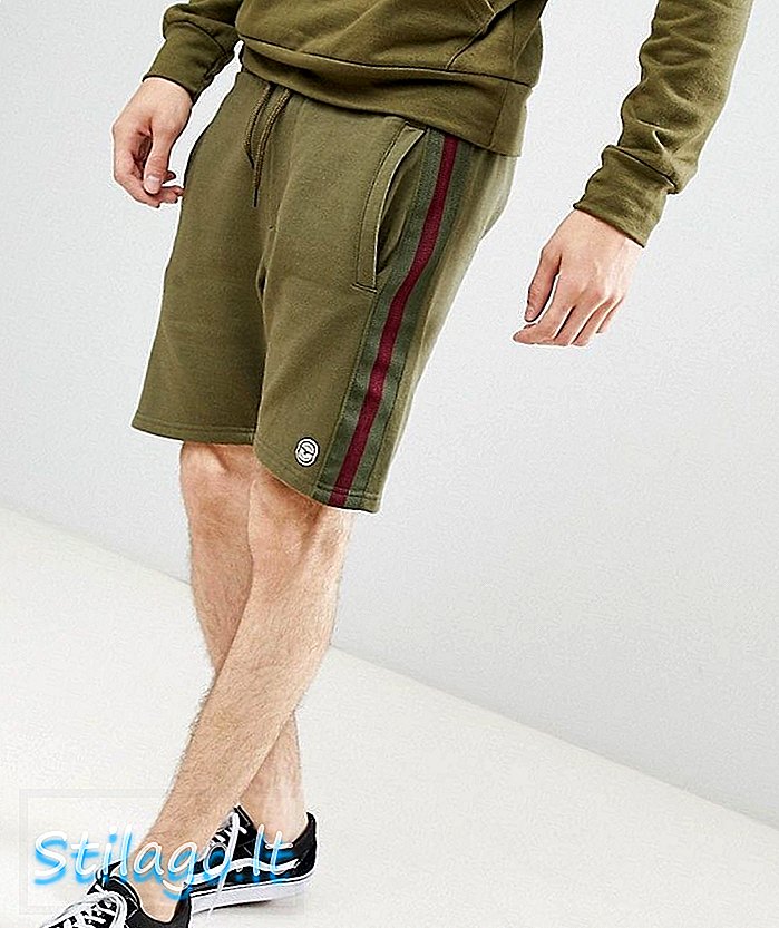 Le Breve Side Taped Shorts-Green