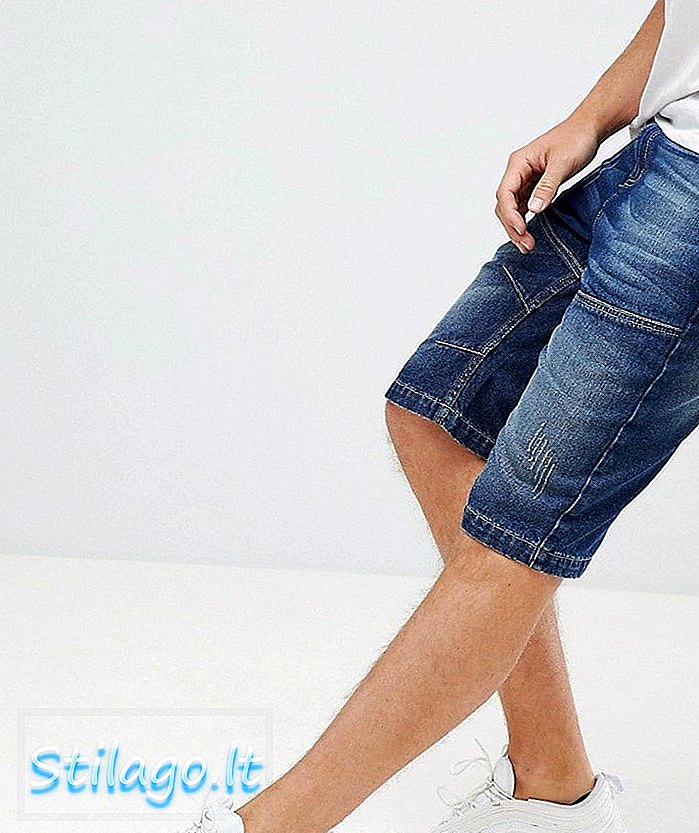 Шорти-джинсові шорти-темно-стильні темно-пральні