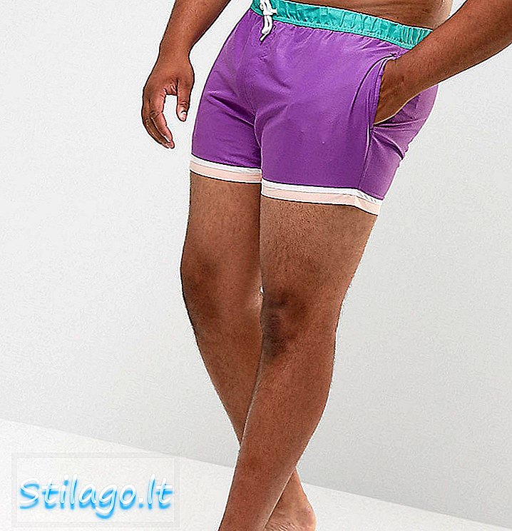 ASOS PLUS Festival svømmer shorts i lilla med hem detalj i kort lengde