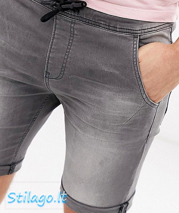Tom Tailor shorts in denim con coulisse grigio chiaro