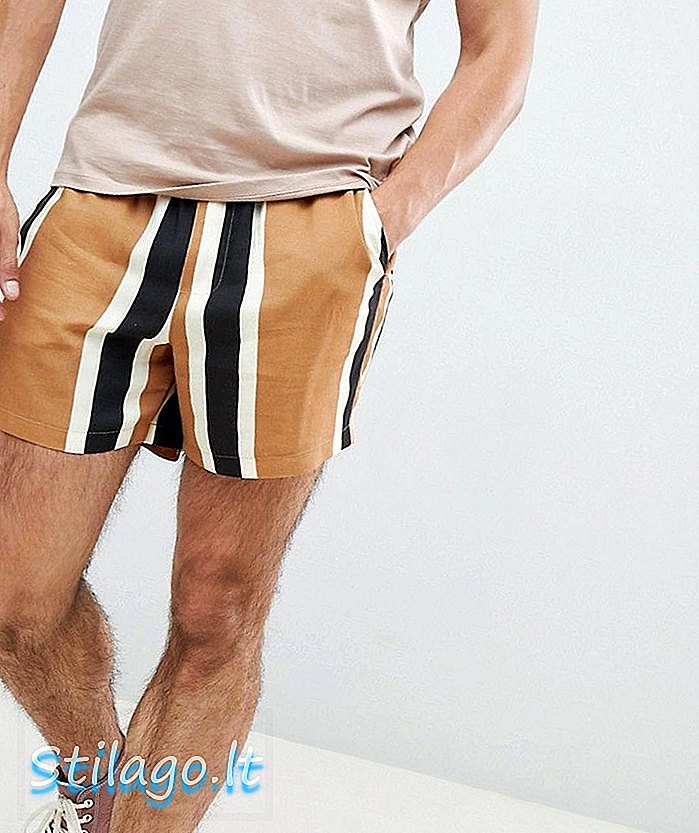 ASOS DESIGN smala shorts i blockband-brun