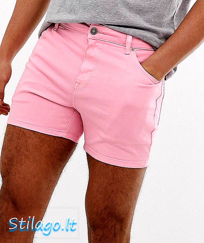 ASOS DESIGN denim shorts i kortere lengde rosa