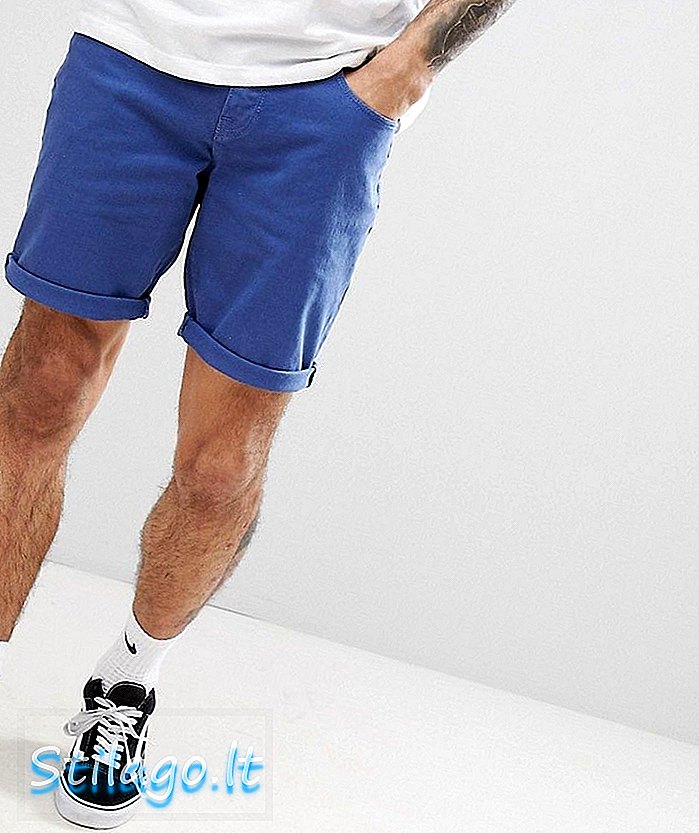 ASOS DESIGN denim shorts i slank fransk blå Multi