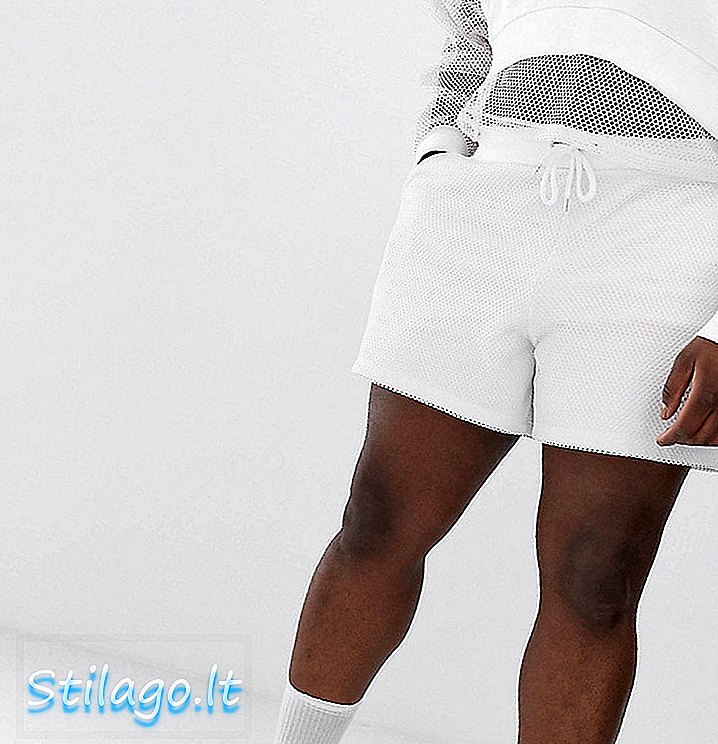ASOS DESIGN פלוס מכנסי גופיות עם קו רשת בצבע לבן