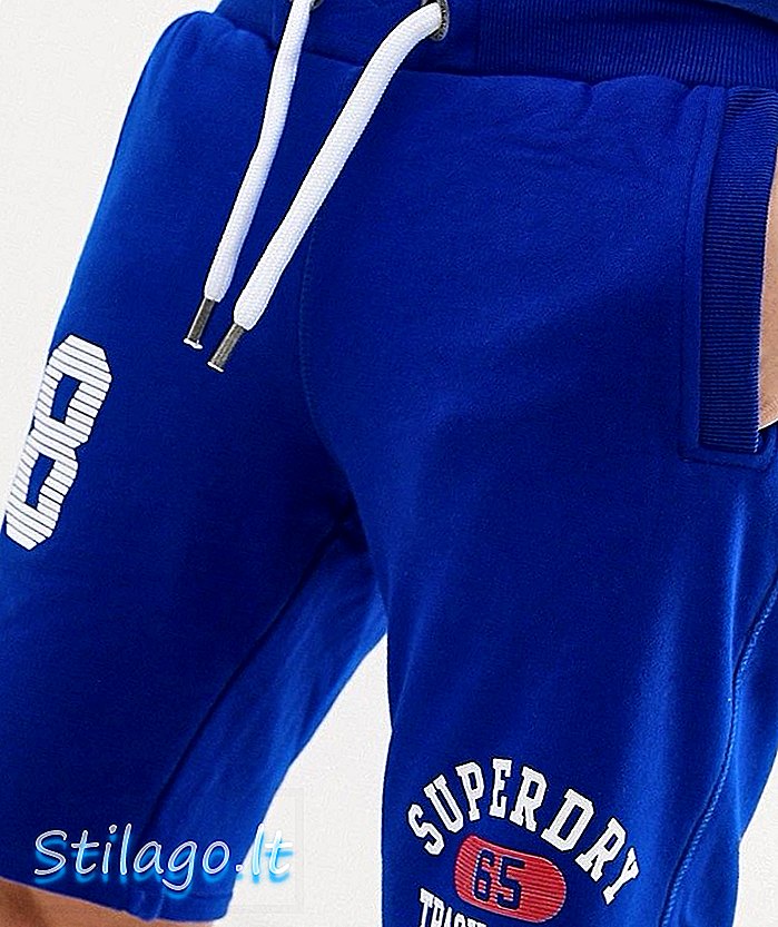 Superdry jersey shorts-blå