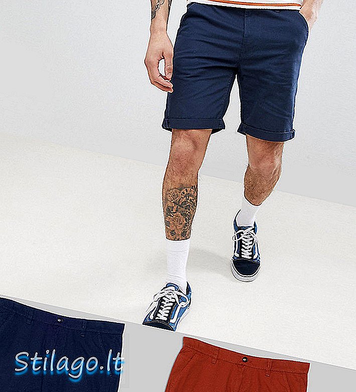 D-Struct Chino Shorts 2er-Pack-Rot