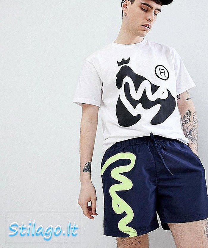 Pantaloni scurți din tablă Pop Pop în bleumarin cu logo