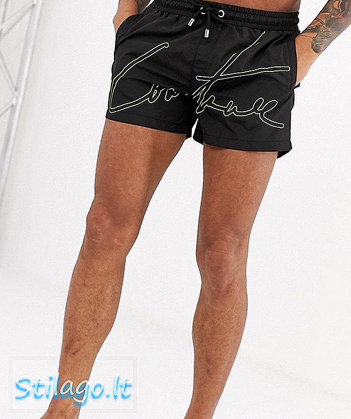 Pantaloni scurți de înot Couture Club cu logo neon în negru