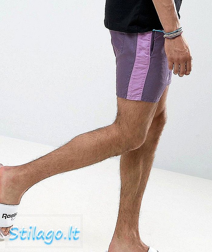 Shorts ASOS Slim Runner com faixa lateral contrastante em roxo