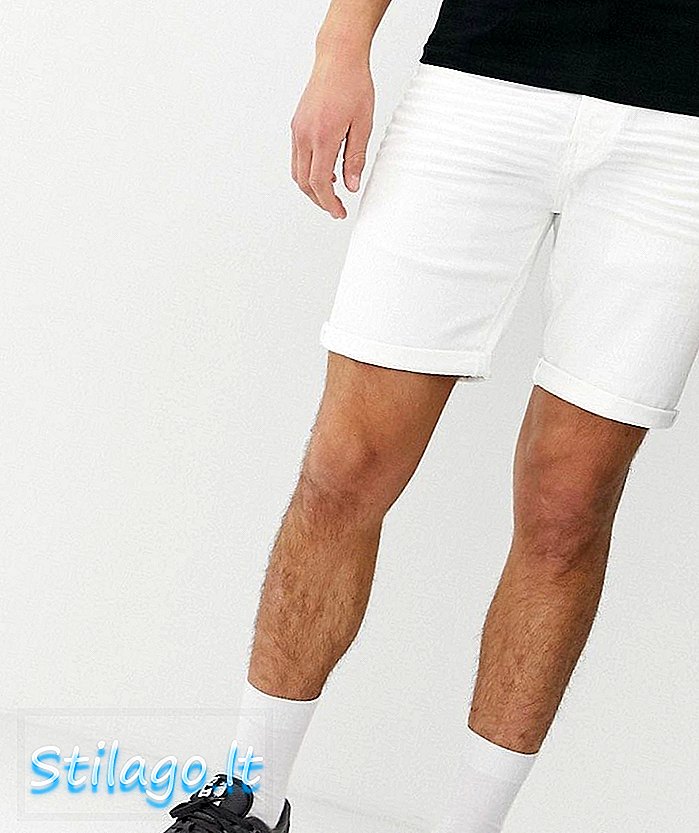 Pantaloni scurți din denim se potrivesc regulat în alb