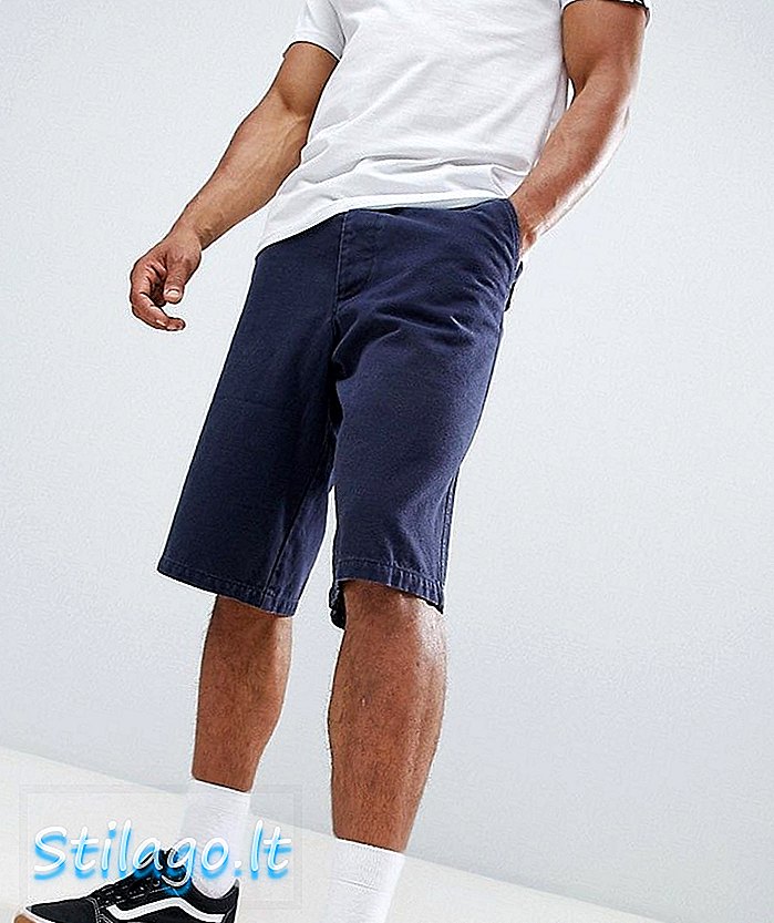 ASOS DESIGN Skater Shorts mit längerer Länge aus gewaschenem Marine-Canvas