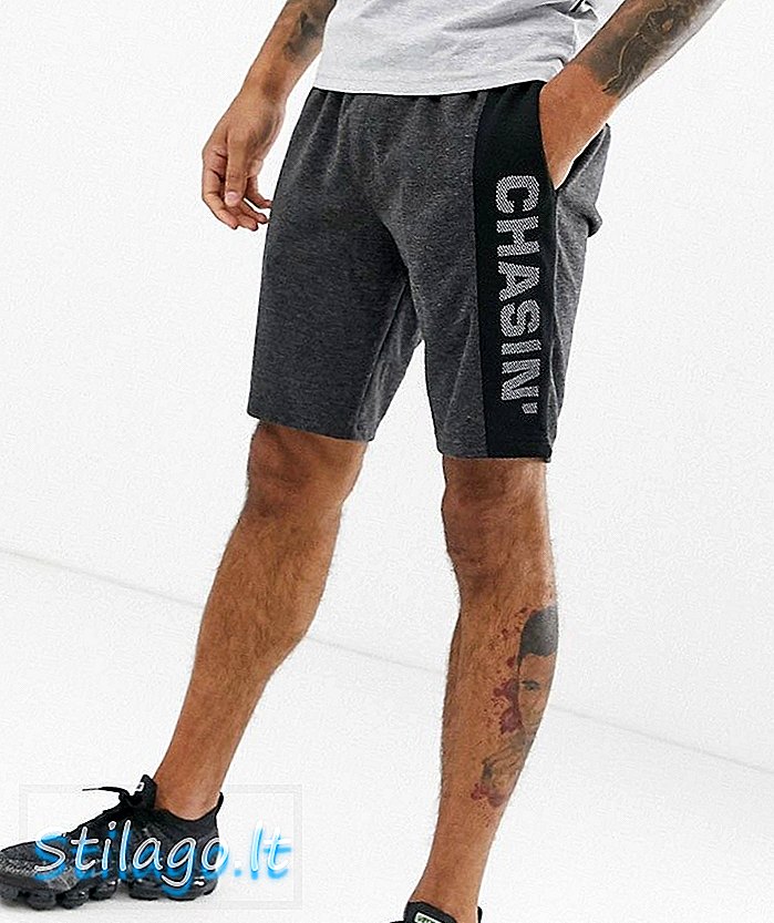 Shasin 'Jogger S.Rida לוגו רשת מכנסי מכנסי זיעה בפחם-אפור