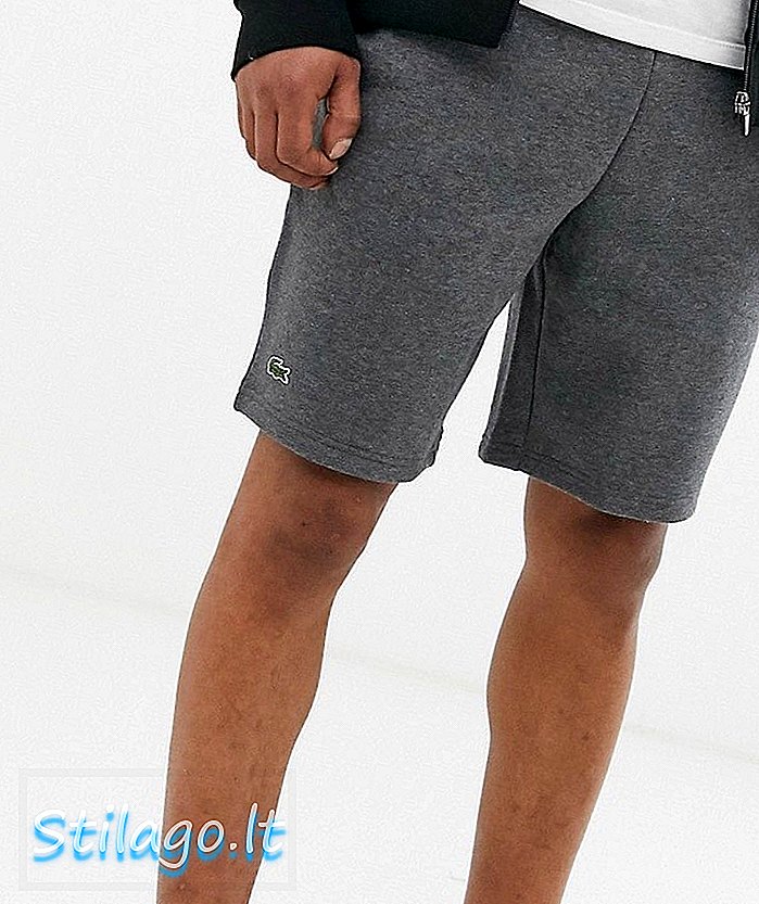 Къси панталонки с лого Lacoste в сиво
