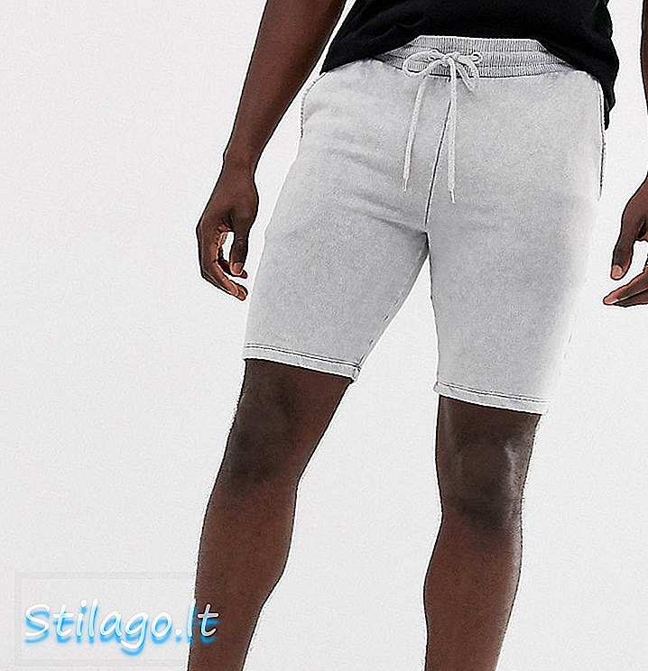 ASOS DESIGN Langtrøje skinny shorts med vask i grå