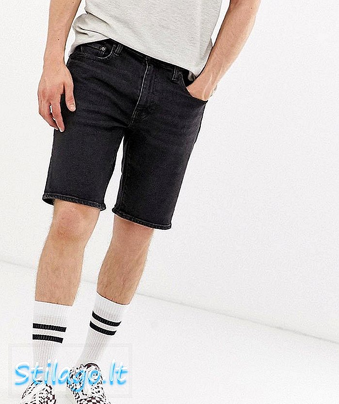 Levi's 502 pantalones cortos de mezclilla con dobladillo ajustado en lorimer azul oscuro lavado