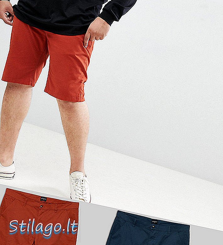 Shorts chinos D-Struct PLUS, paquete de 2, rojo