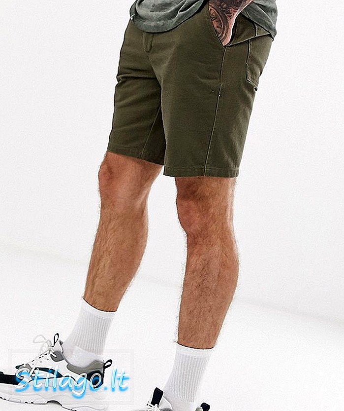 ASOS DESIGN avslappede shorts med fremsving i kaki-grønn