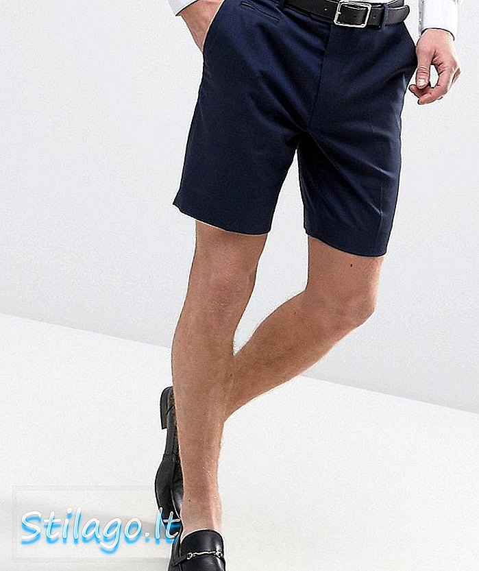 ASOS Tailored Slim Short in marineblauw
