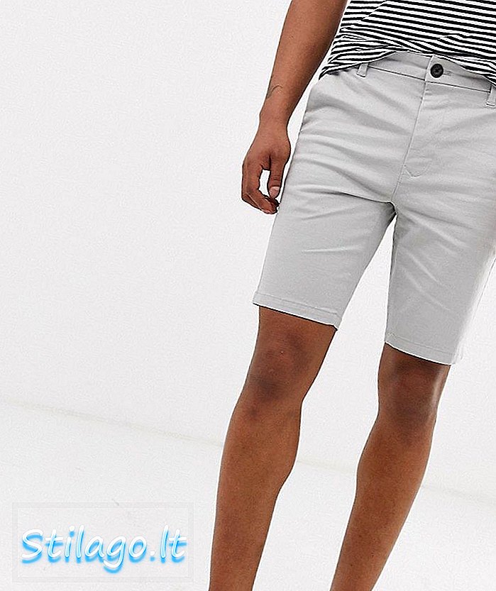 Burton Menswear pantalones cortos chinos ajustados en gris
