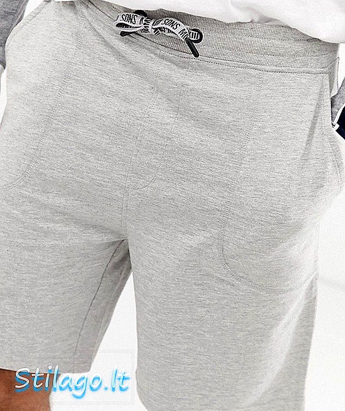 Pantaloni scurți din dresuri de dimensiuni mari, cu logo-ul Only & Sons, într-un melanj gri deschis