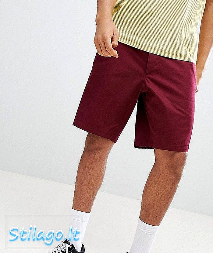 ASOS DESIGN - Shorts slim più lunghi in rosso bordeaux