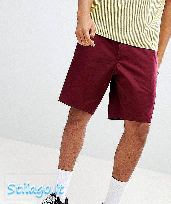 ASOS DESIGN calções mais compridas e finas em cor de vinho-Vermelho