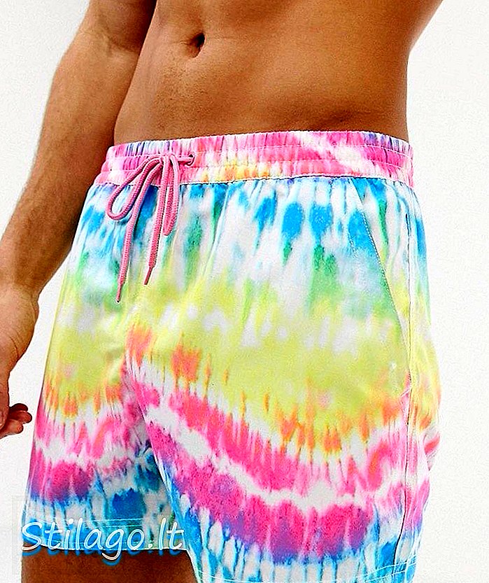 South Beach Recycled svømme shorts i slips farvestof print-Multi