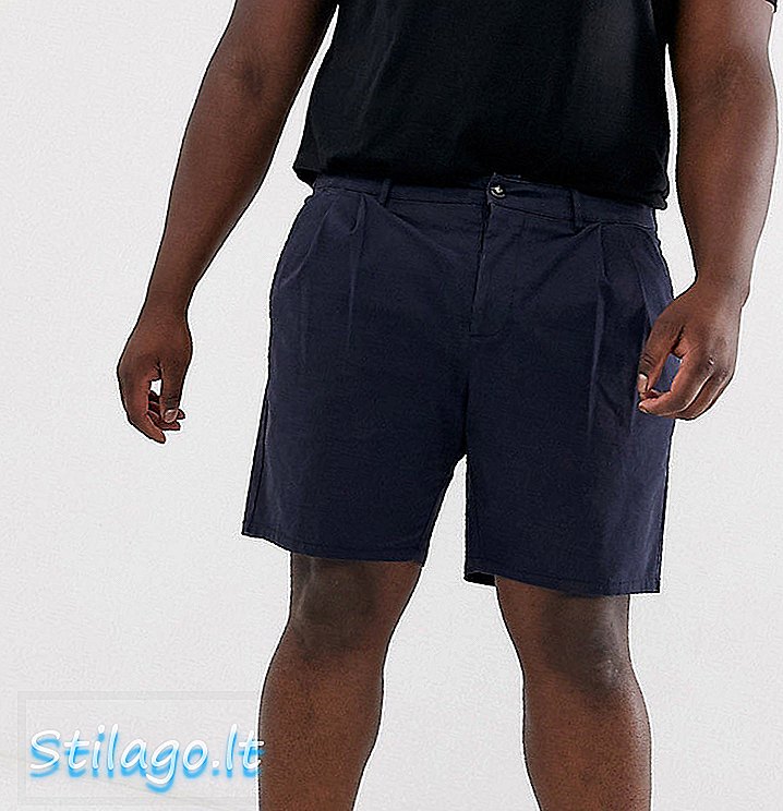 ASOS DESIGN Plus shorts prims amb plisats en color blau marí