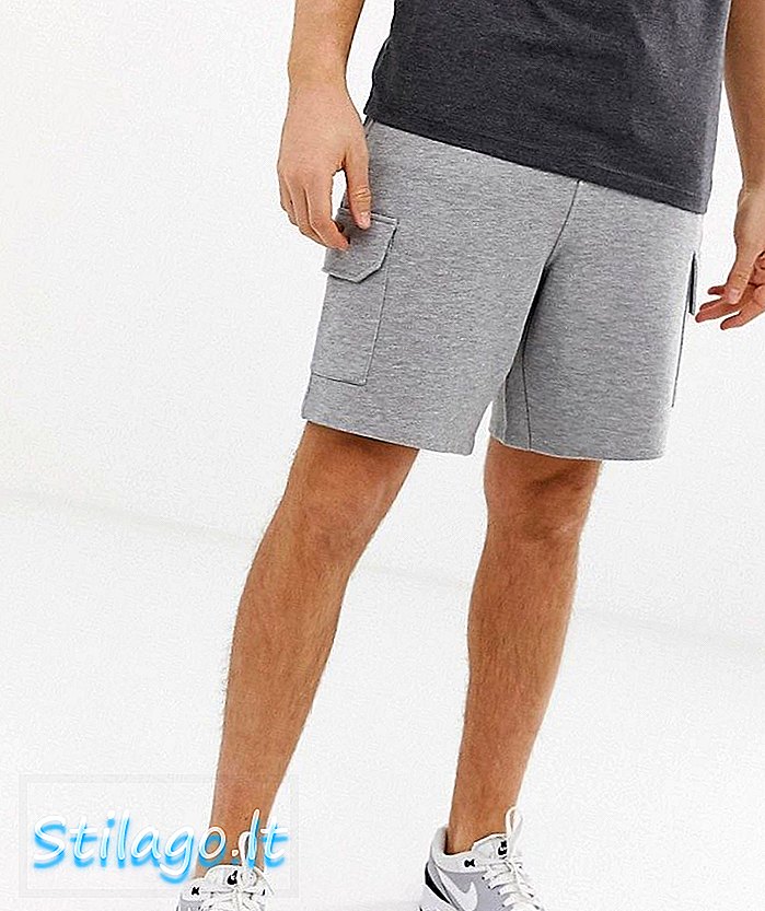 ASOS DESIGN jersey shorts med lommer i grå marl