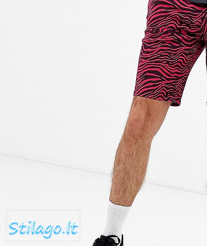 ASOS DESIGN izdilis džinsa šorti rozā zebras apdrukā