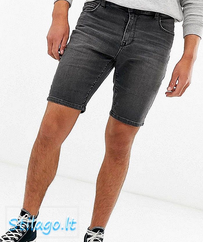 Shorts jeans skinny ASOS DESIGN em preto lavado