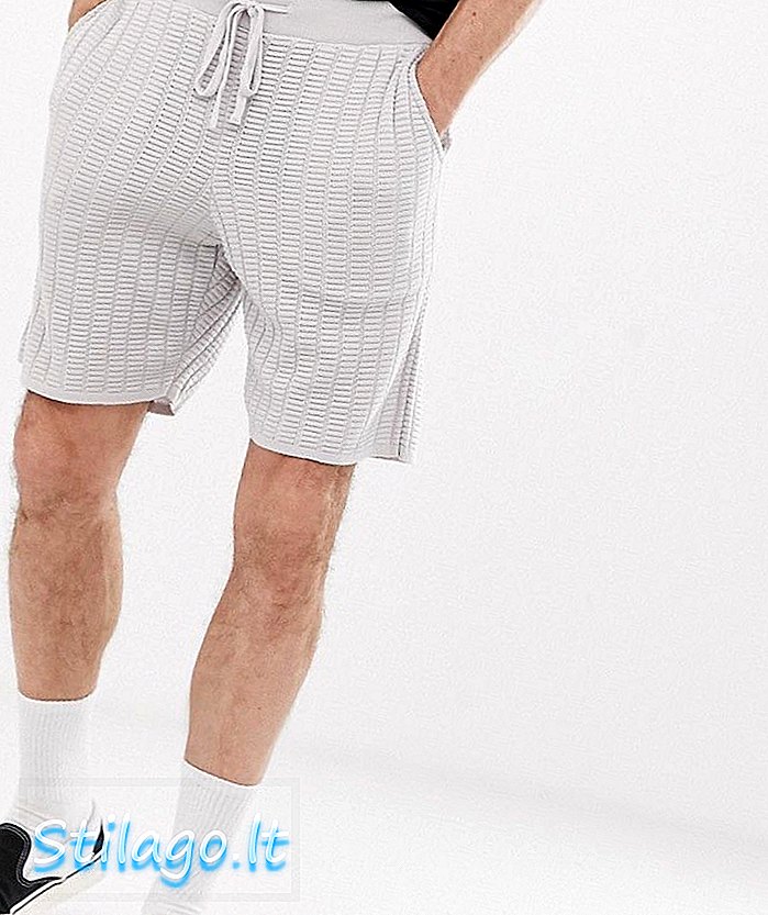 ASOS DESIGN strukturerade shorts i ljusgrå