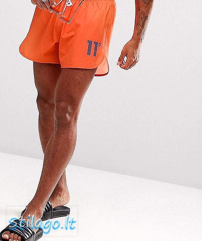 Pantaloni scurți de înot cu logo 11 grade în portocaliu