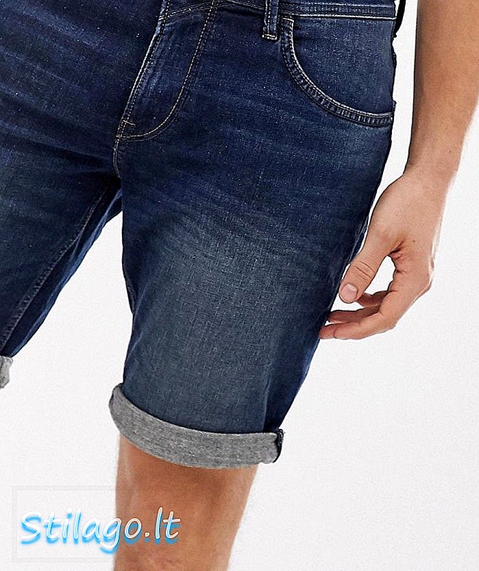 Обтягивающие джинсовые шорты Tom Tailor темно-синего цвета