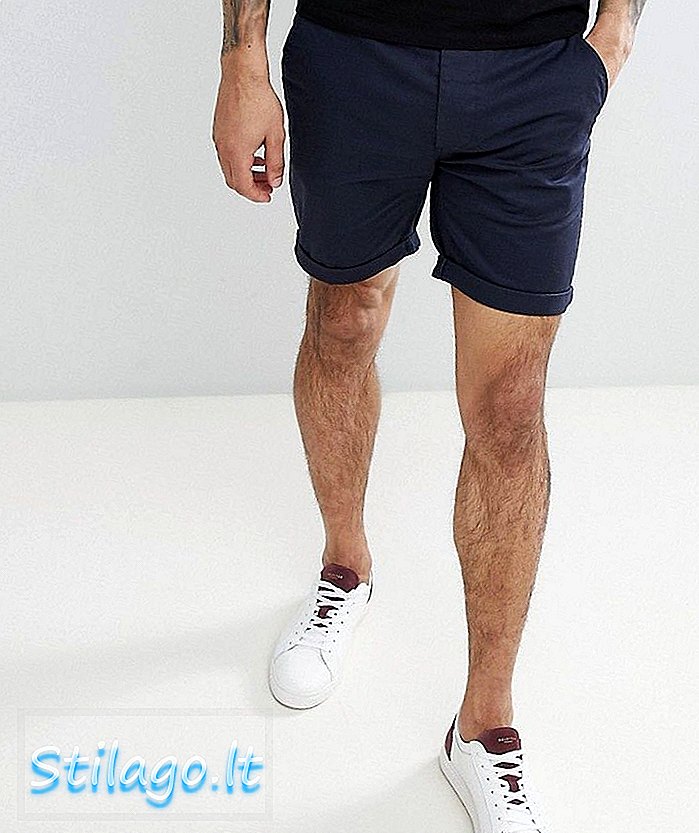 ASOS DESIGN schlanke Chino-Shorts in Marine