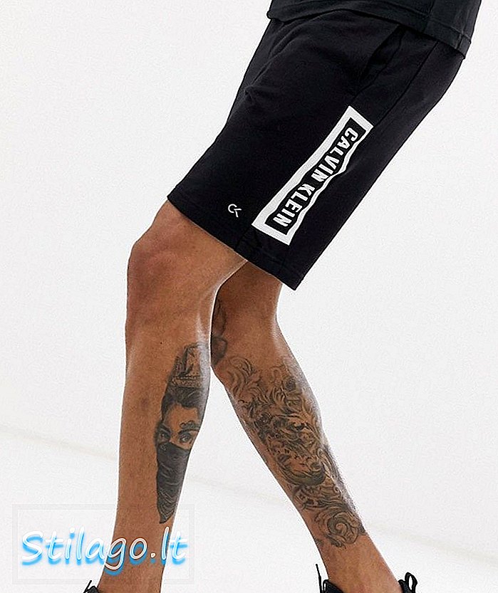 Calvin Klein Pantaloncini della tuta con logo con dichiarazione delle prestazioni in nero