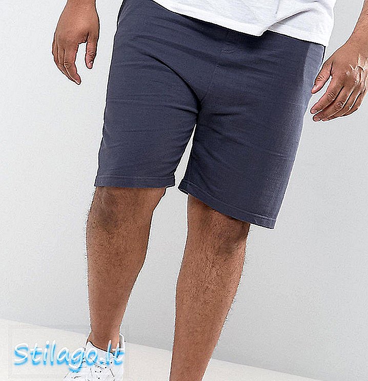 Μια άλλη επιρροή PLUS Basic Peached Jersey Shorts-Navy